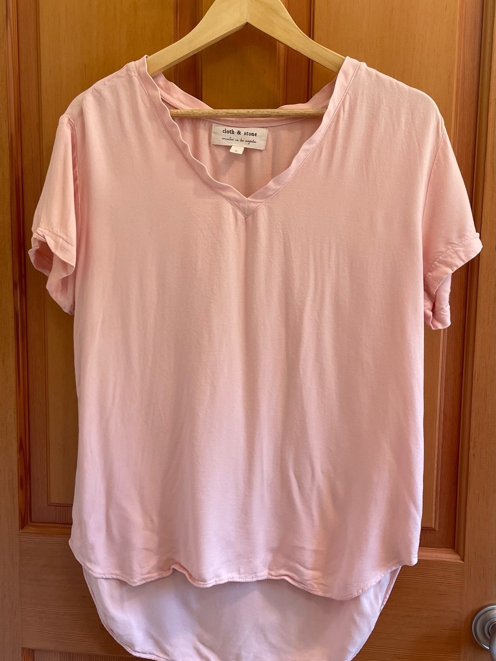 Cloth and Stone Pink V-Neck Tee